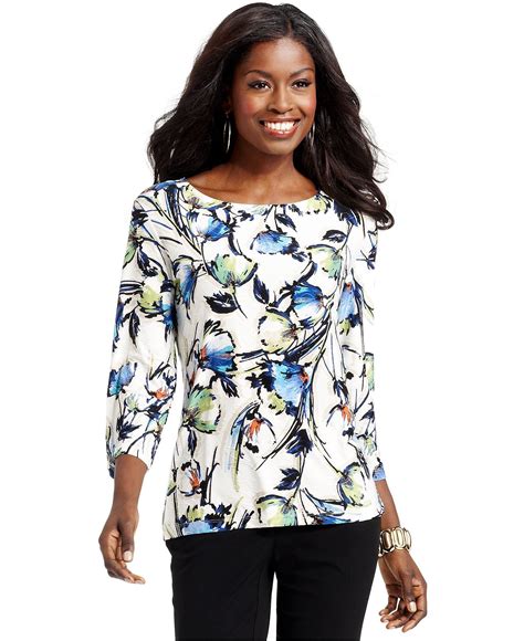 macy's jm collection tops|jm collection printed blouses.